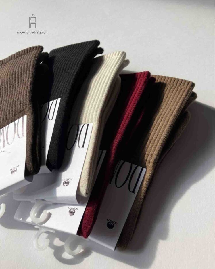 رنگبندی جوراب ساق بلند ساده