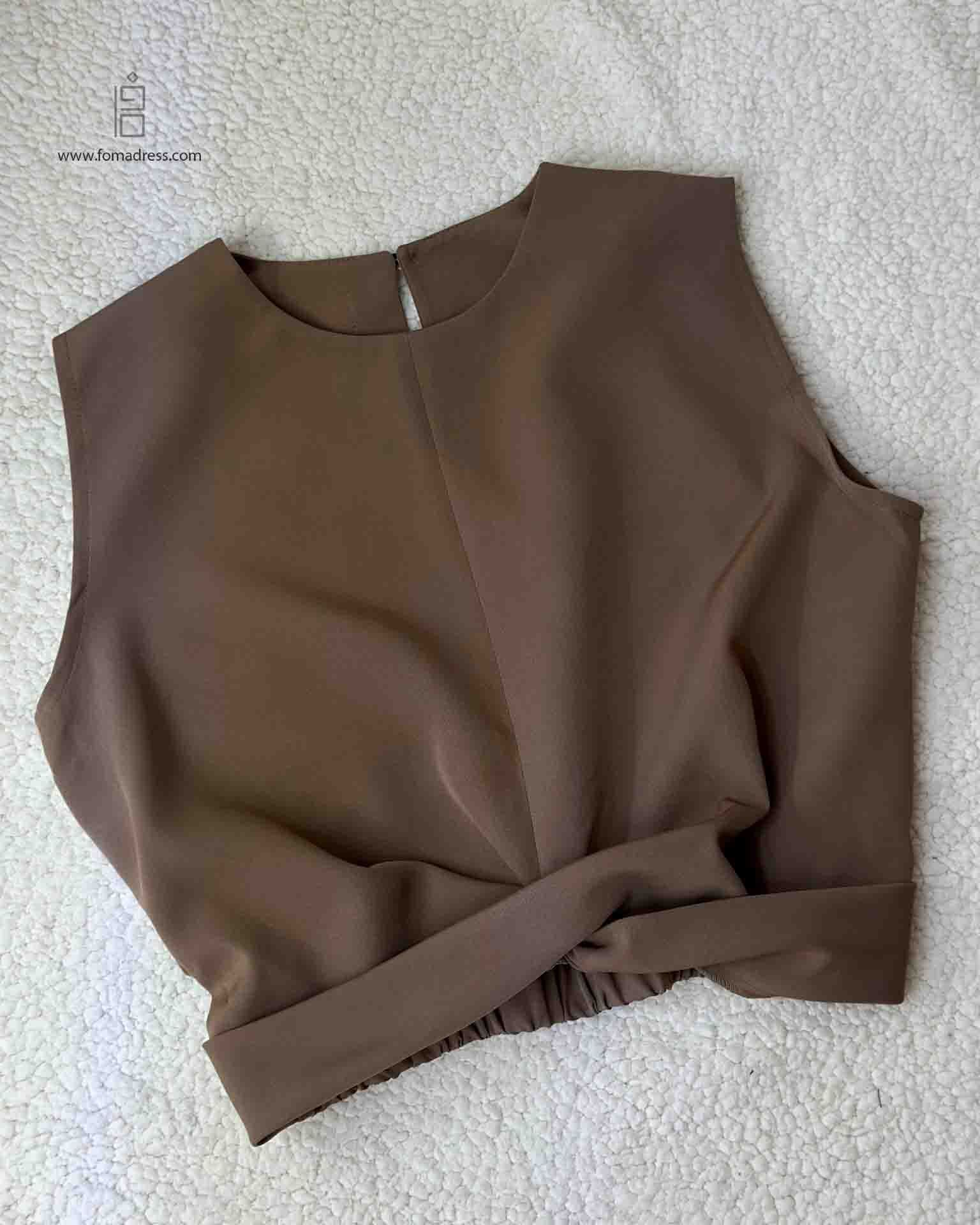  تاپ جلوگره سی بل قهوه ای 