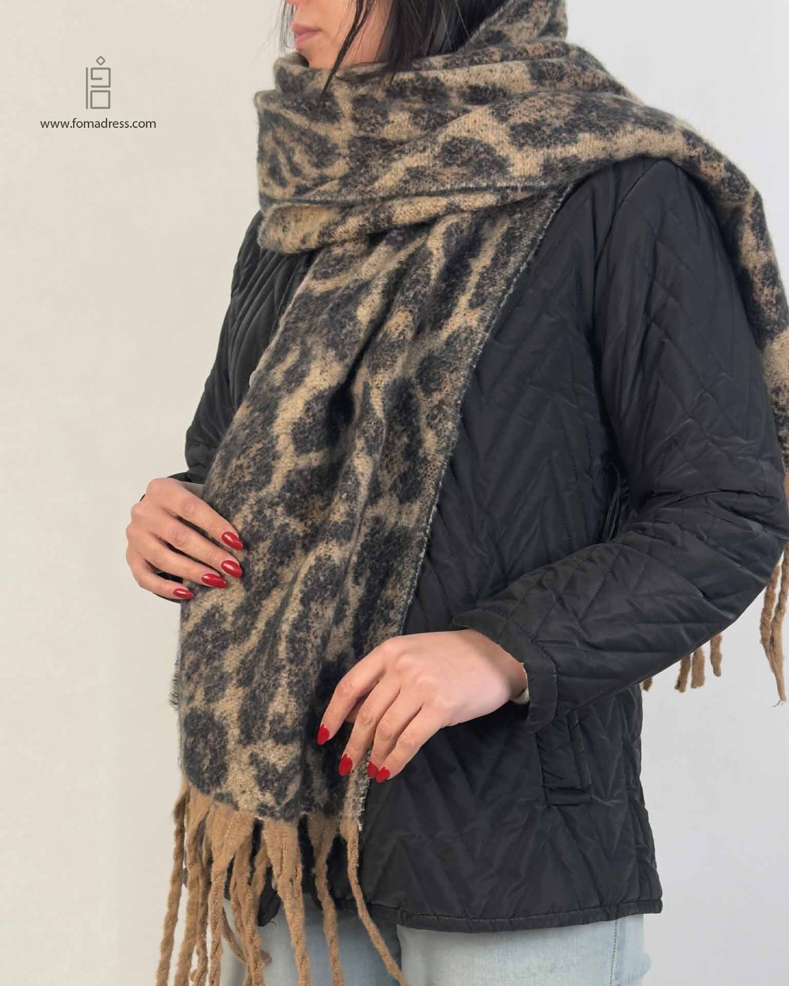  شال موهر (بیگ اسکارف) پلنگی 