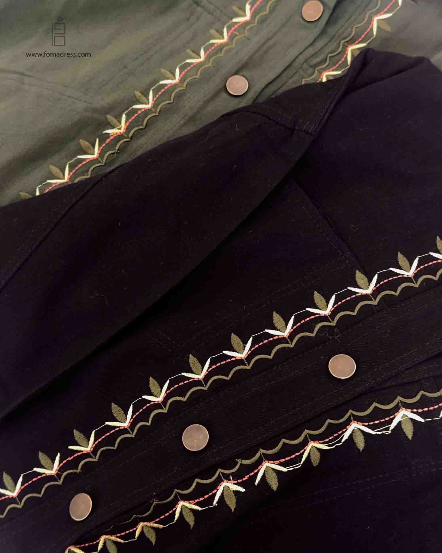  گلدوزی کت کتان صنم 