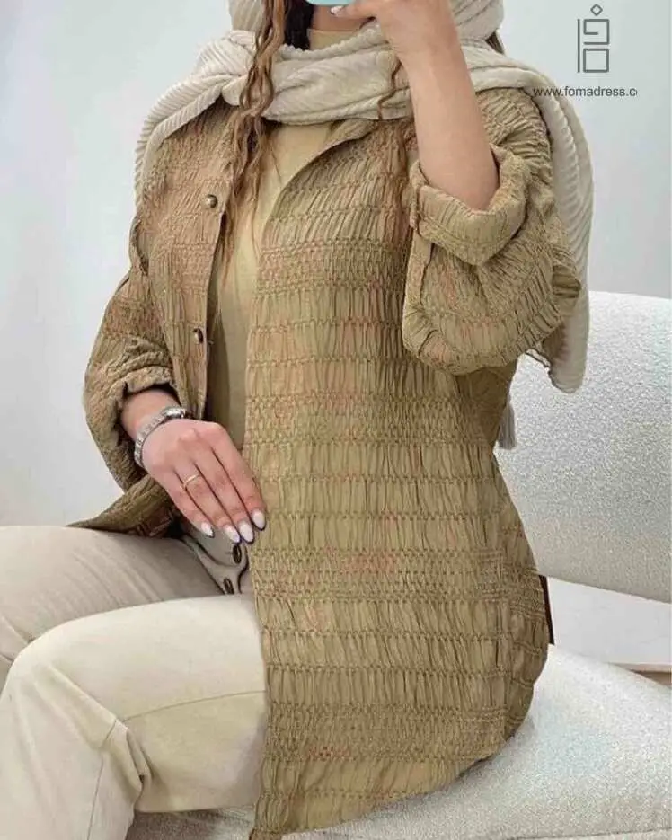 شومیز کوک دوزی ژاو نسکافه ای