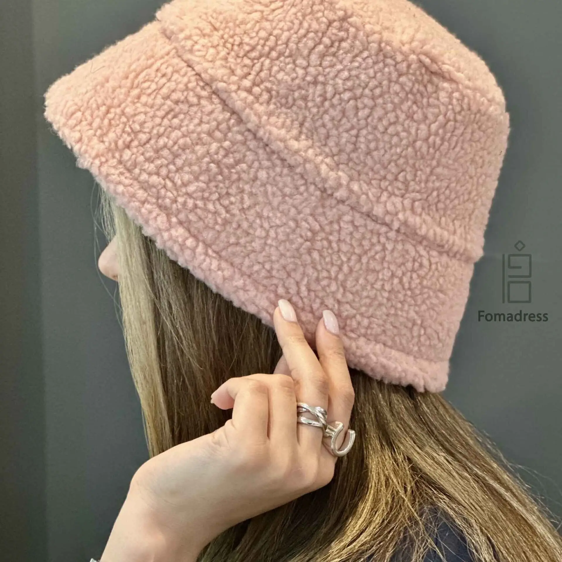  استایل رو تدی کلاه باکت وارداتی دورو تدی صورتی 