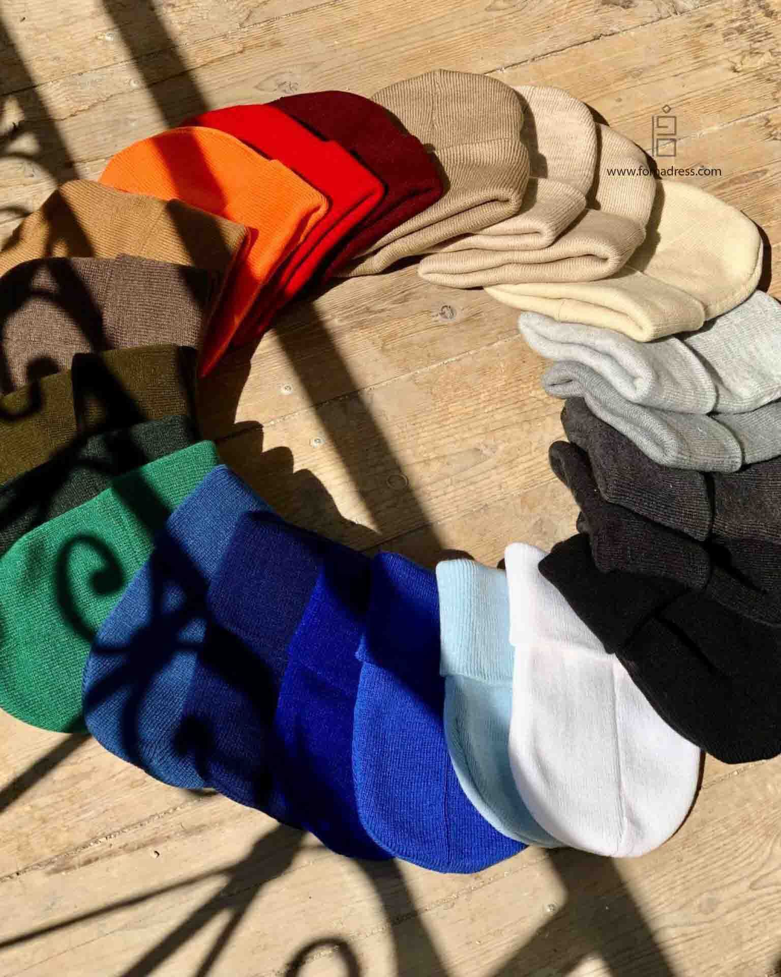  رنگبندی کامل کلاه بافت ساده 