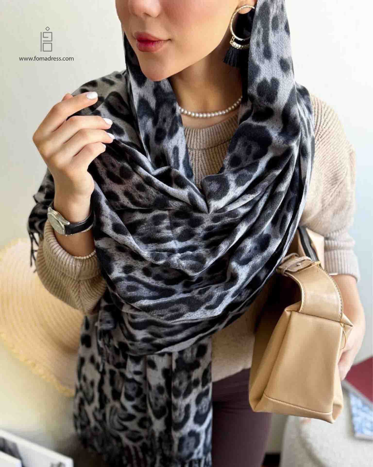  شال دخترانه پلنگی موهر 