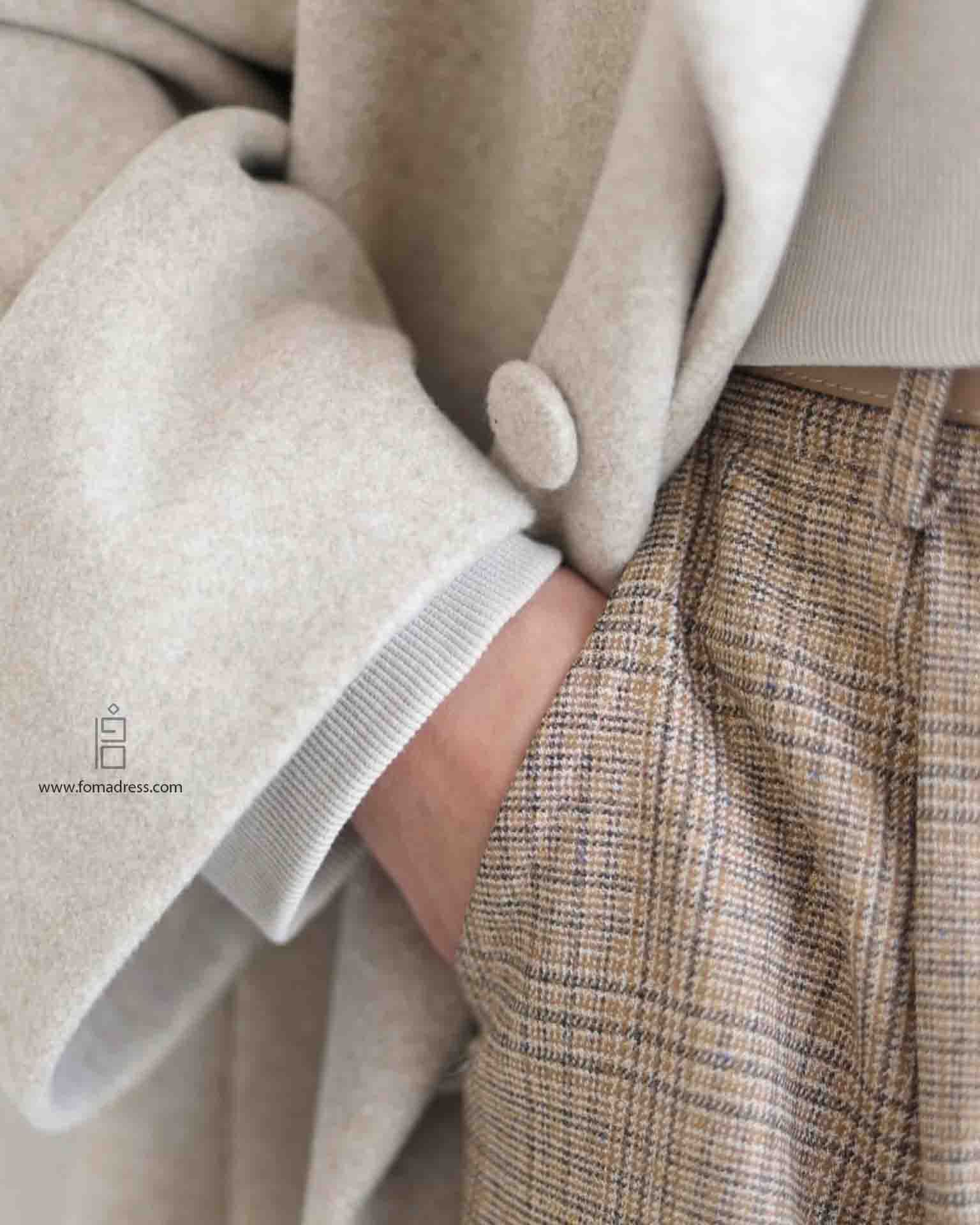 جنس پارچه با کیفیت پالتو فوتر لیو