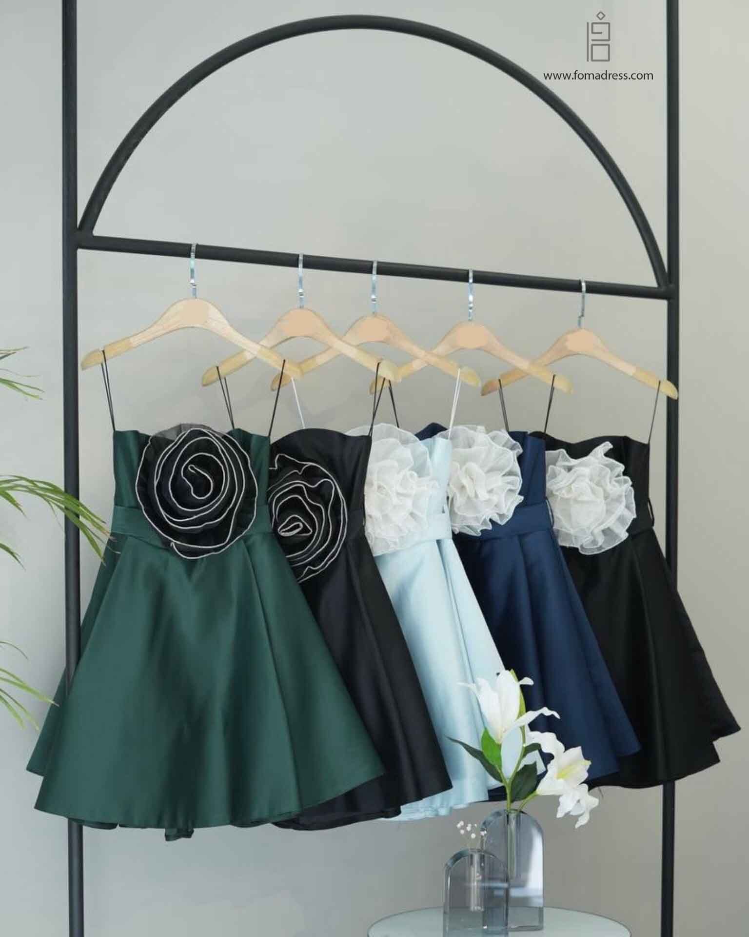  رنگبندی پیراهن دکلته مجلسی رز 