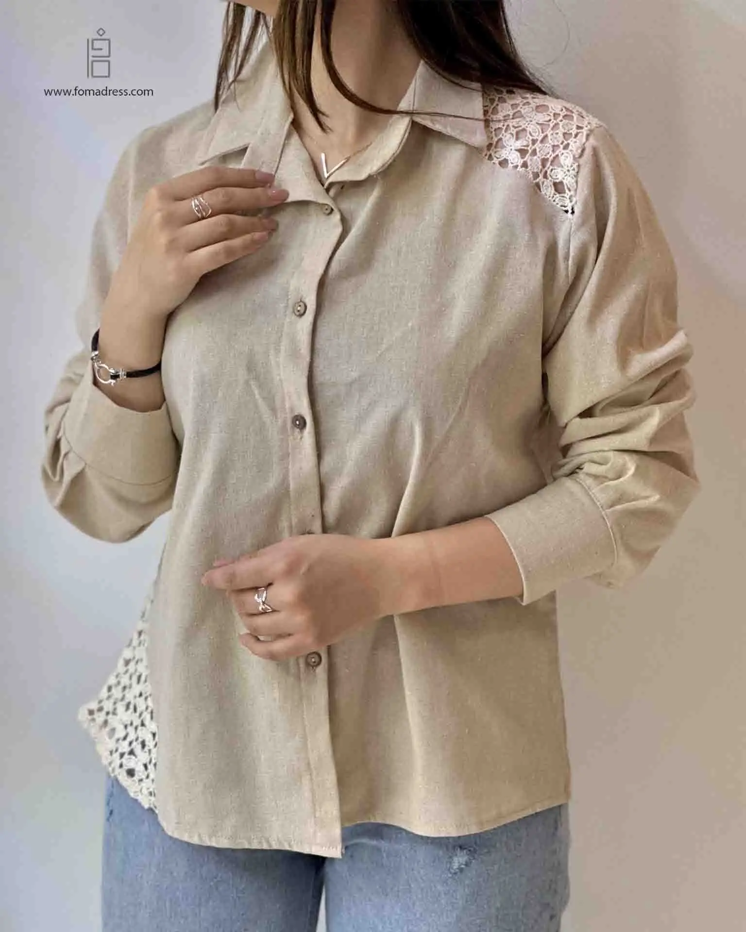  شومیز خامه دوزی یوکا کرم 