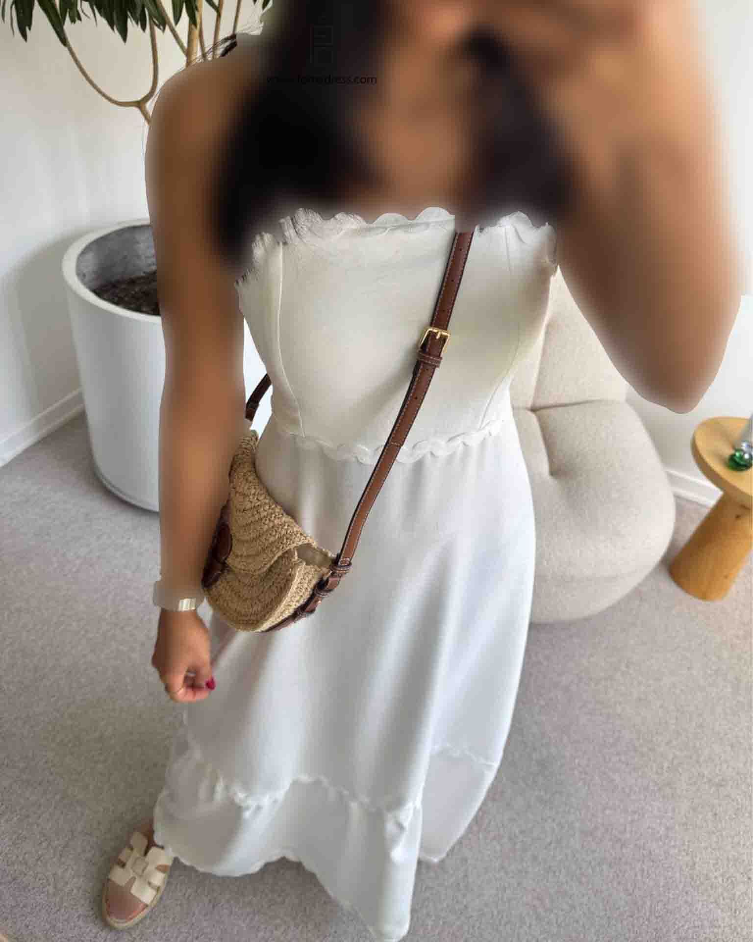  پیراهن سرژه سفید 