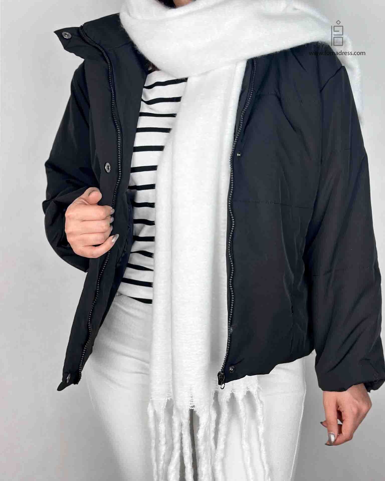  استایل مشکی کاپشن کوتاه لنیا 