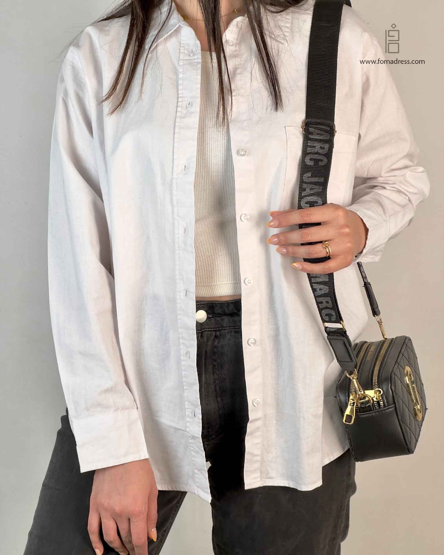  استایل شومیز سفید بیسیک H&M 
