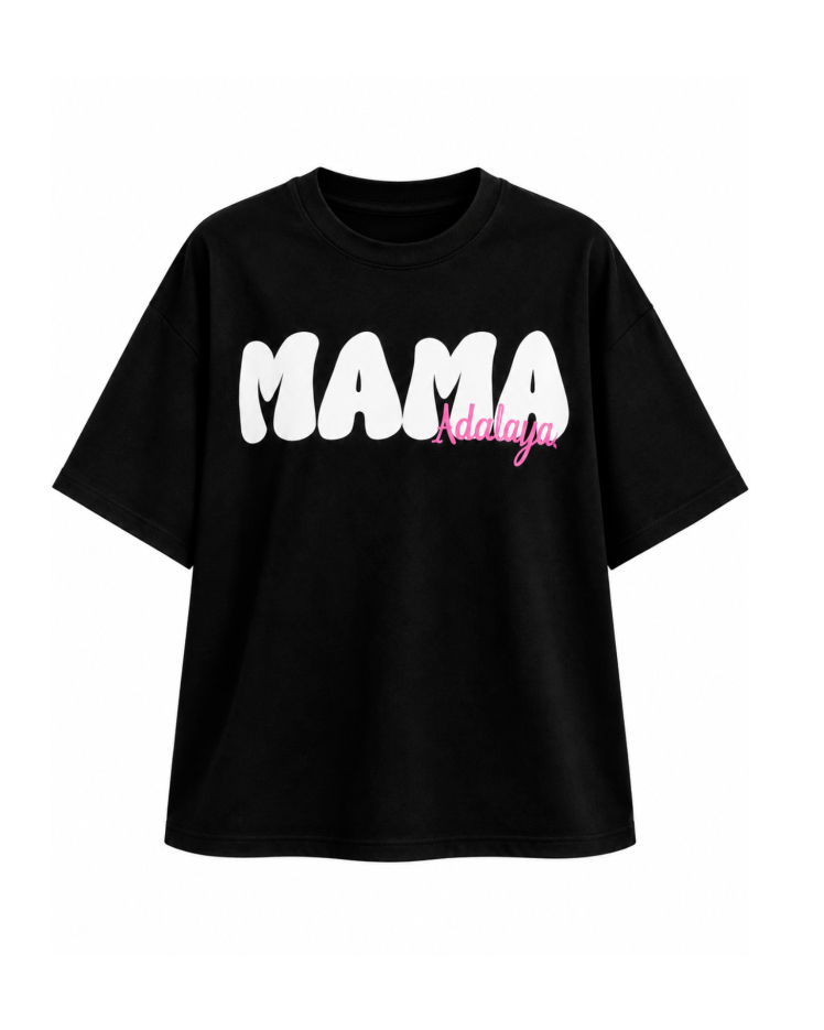 تیشرت باکسی طرح Mama