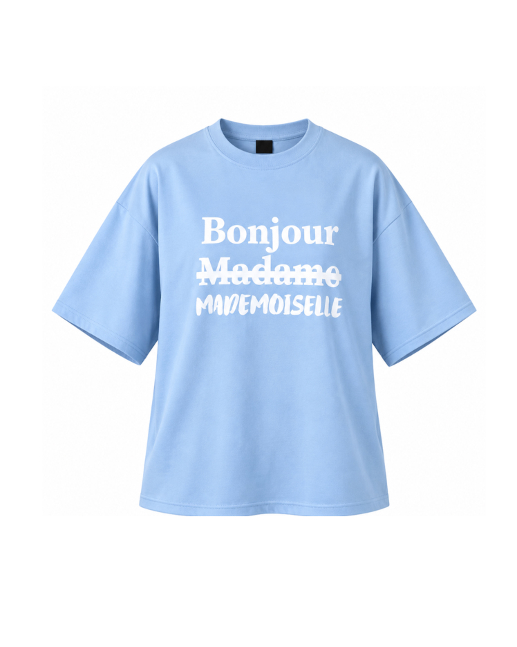 تیشرت باکسی طرح Bonjour