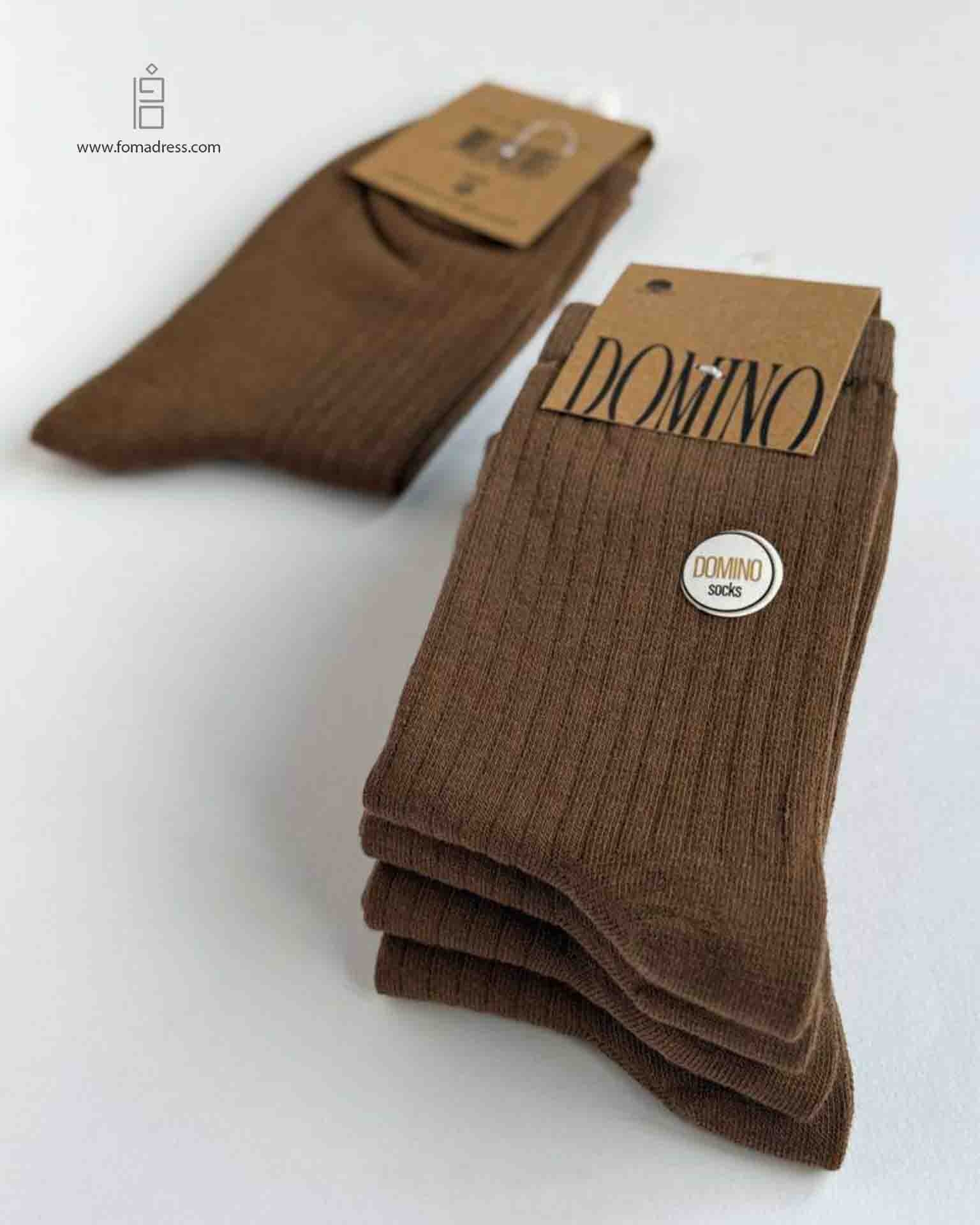 رنگ جوراب ساق بلند ساده قهوه ای