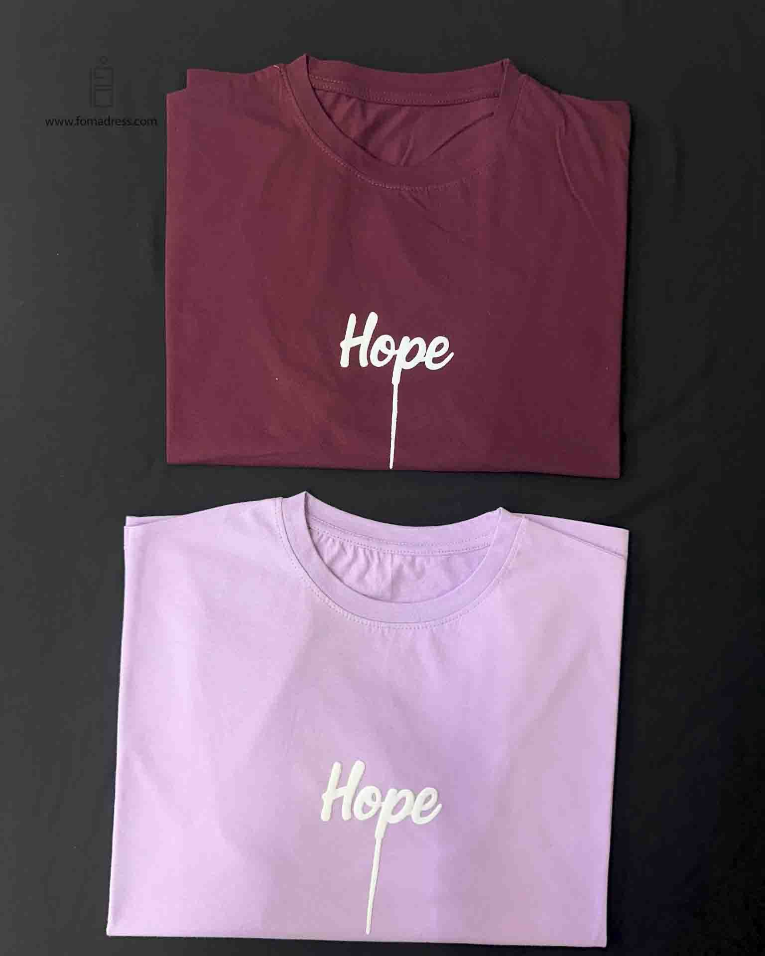  رنگ های نیمه روشن تیشرت باکسی زنانه Hope 