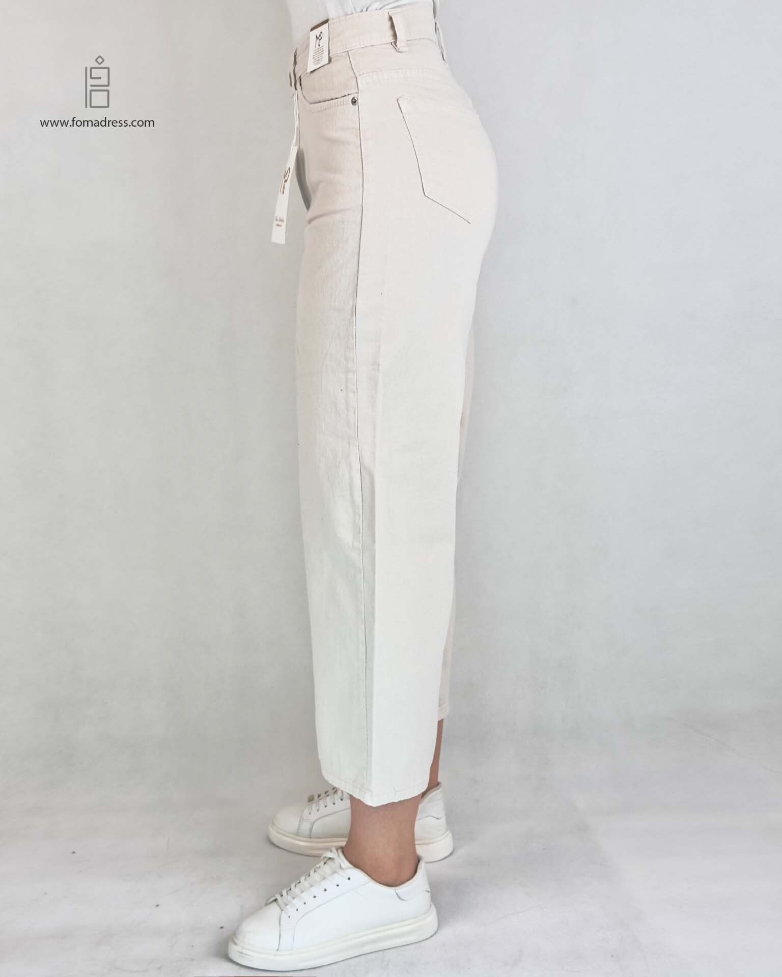  شلوار واید لگ شیری 