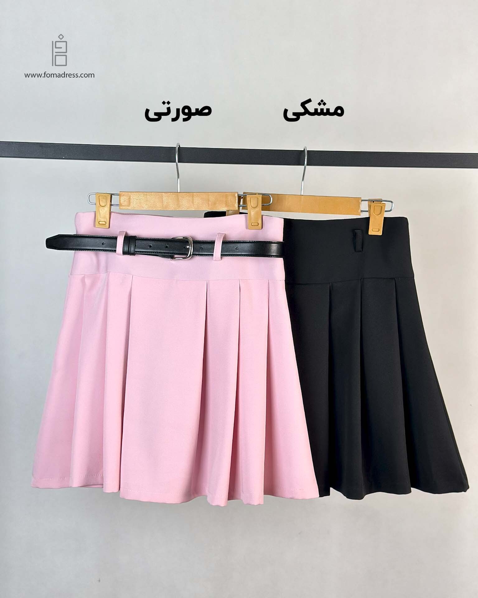  رنگ صورتی و مشکی دامن کوتاه لارا 