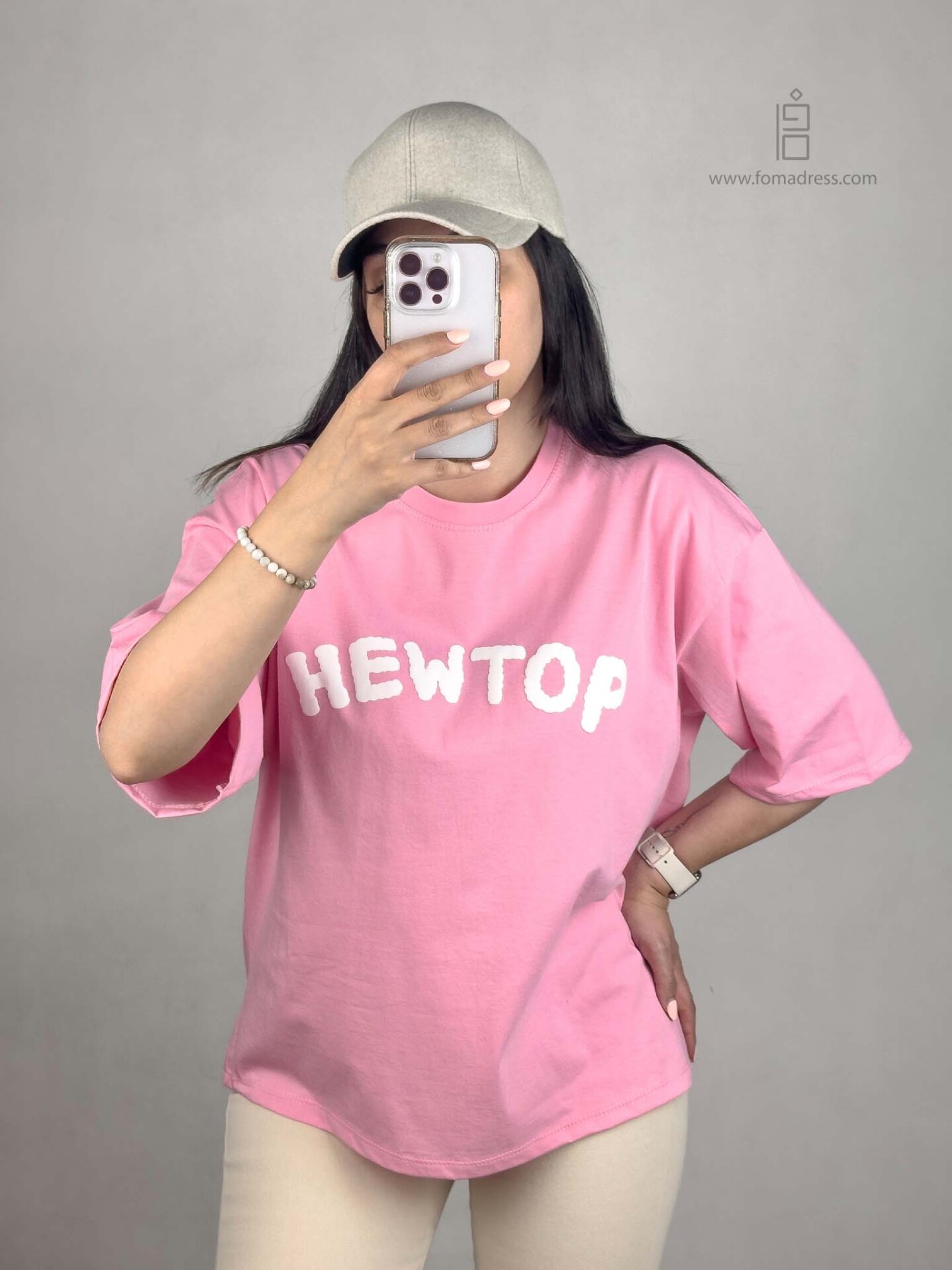  مدل صورتی تیشرت باکسی طرح Hewtop 