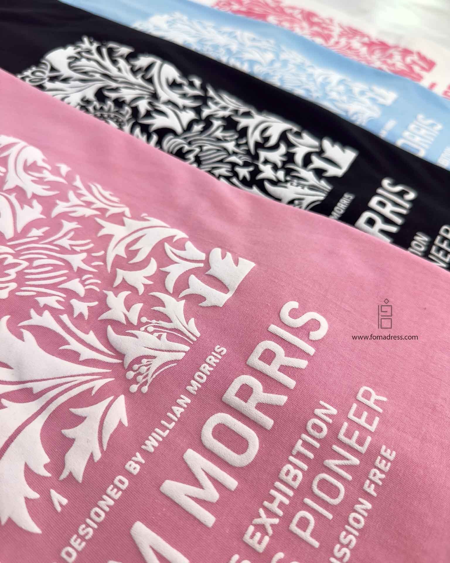  جزئیات تیشرت باکسی طرح William Morris 
