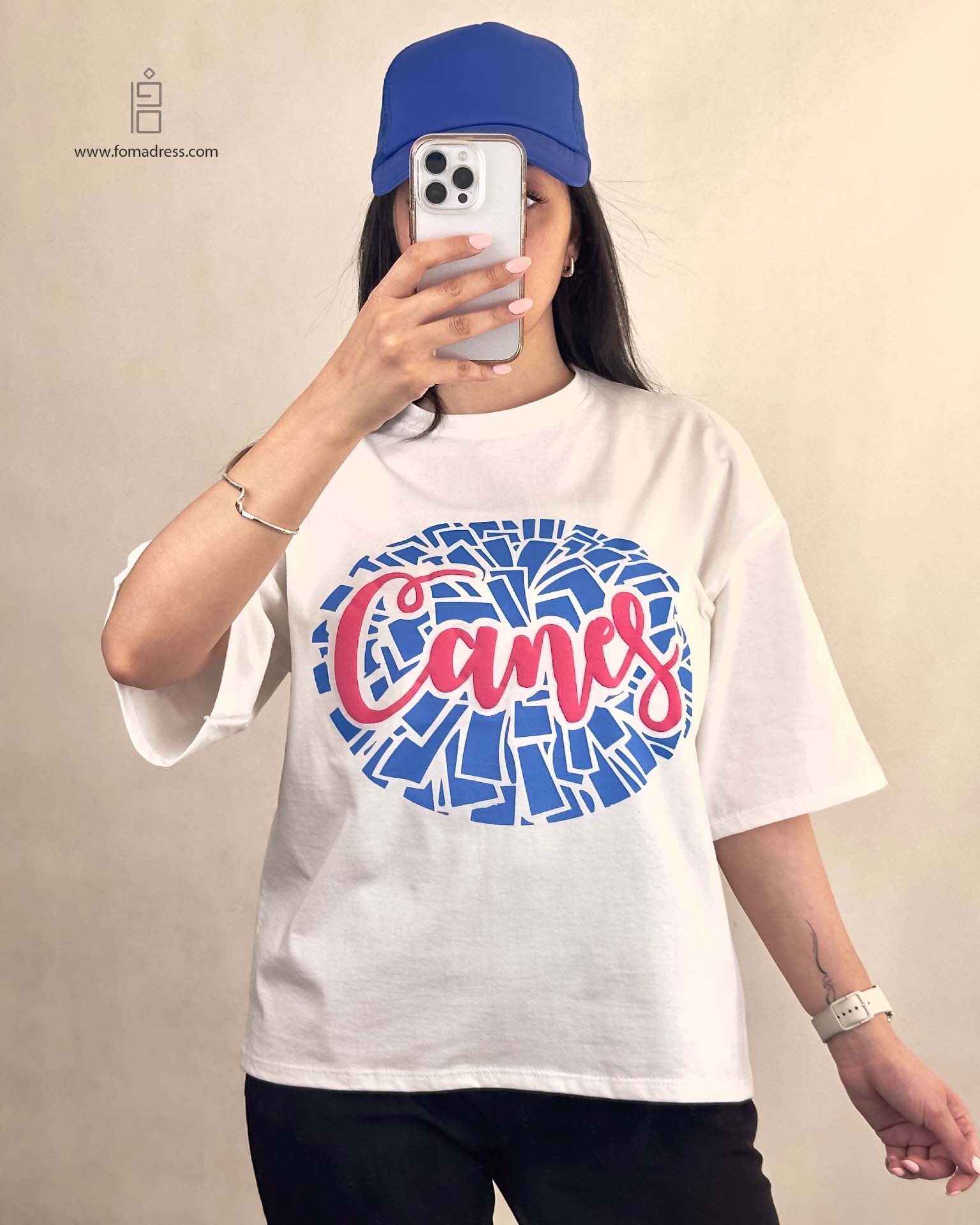 رنگ شیک تیشرت باکسی طرح Canes