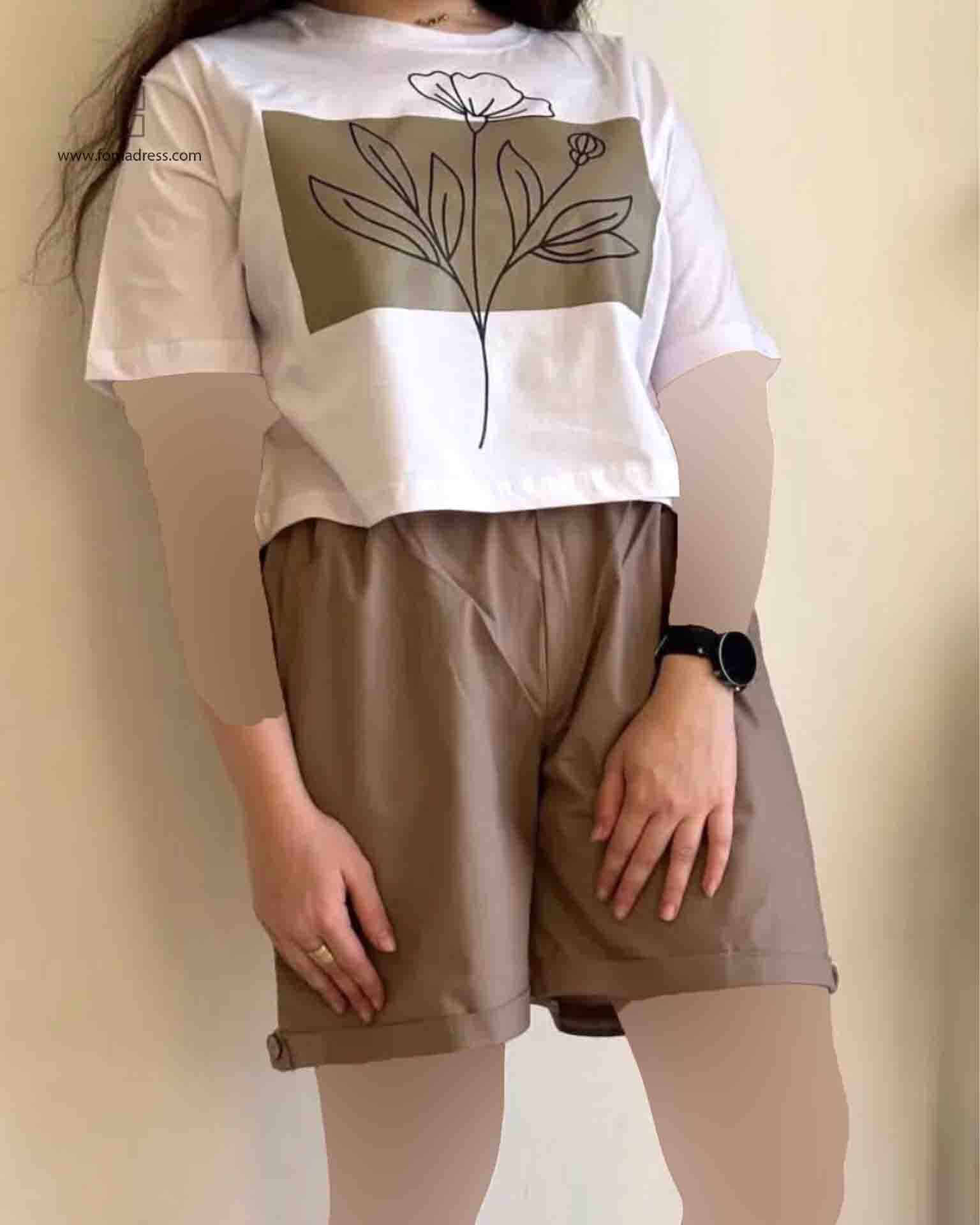  استایل ست کراپ و شلوارک مگنولیا 