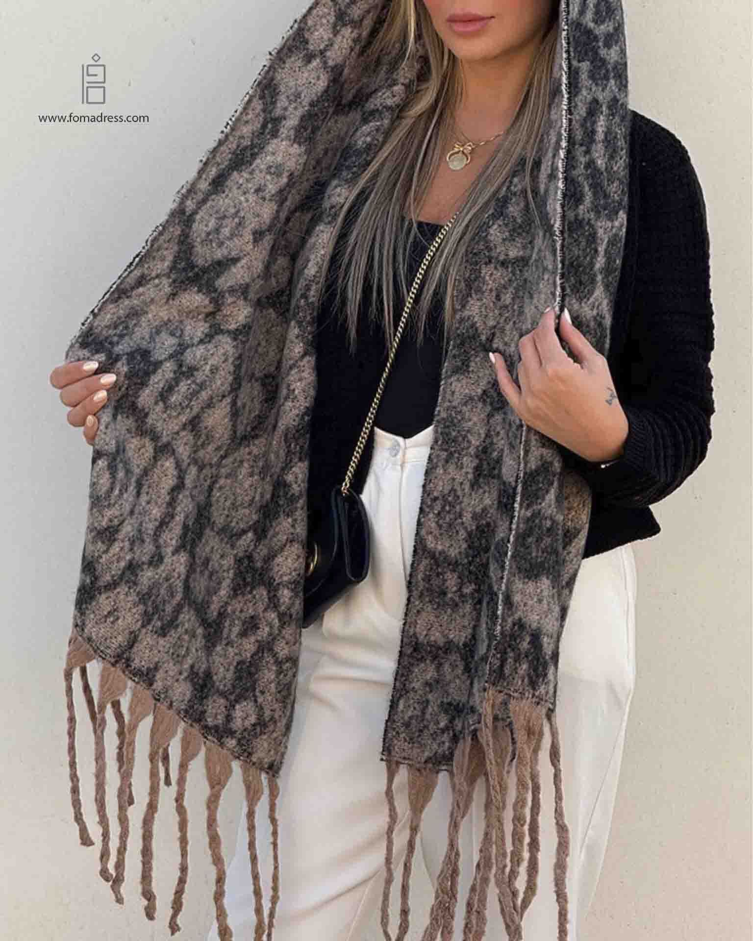  مدل شال موهر (بیگ اسکارف) پلنگی 