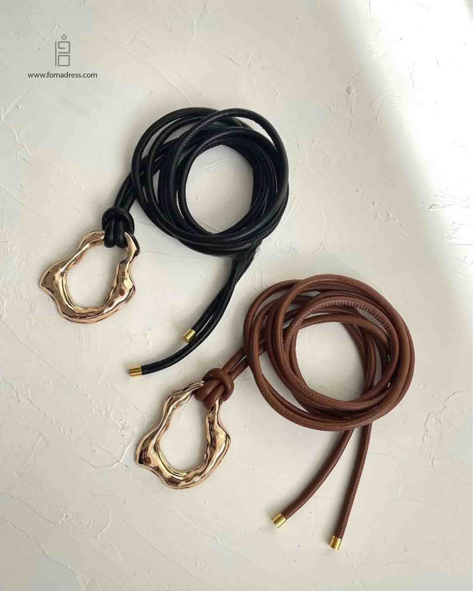  رنگ مشکی و قهوه ای کمربند چرم دفرمه 