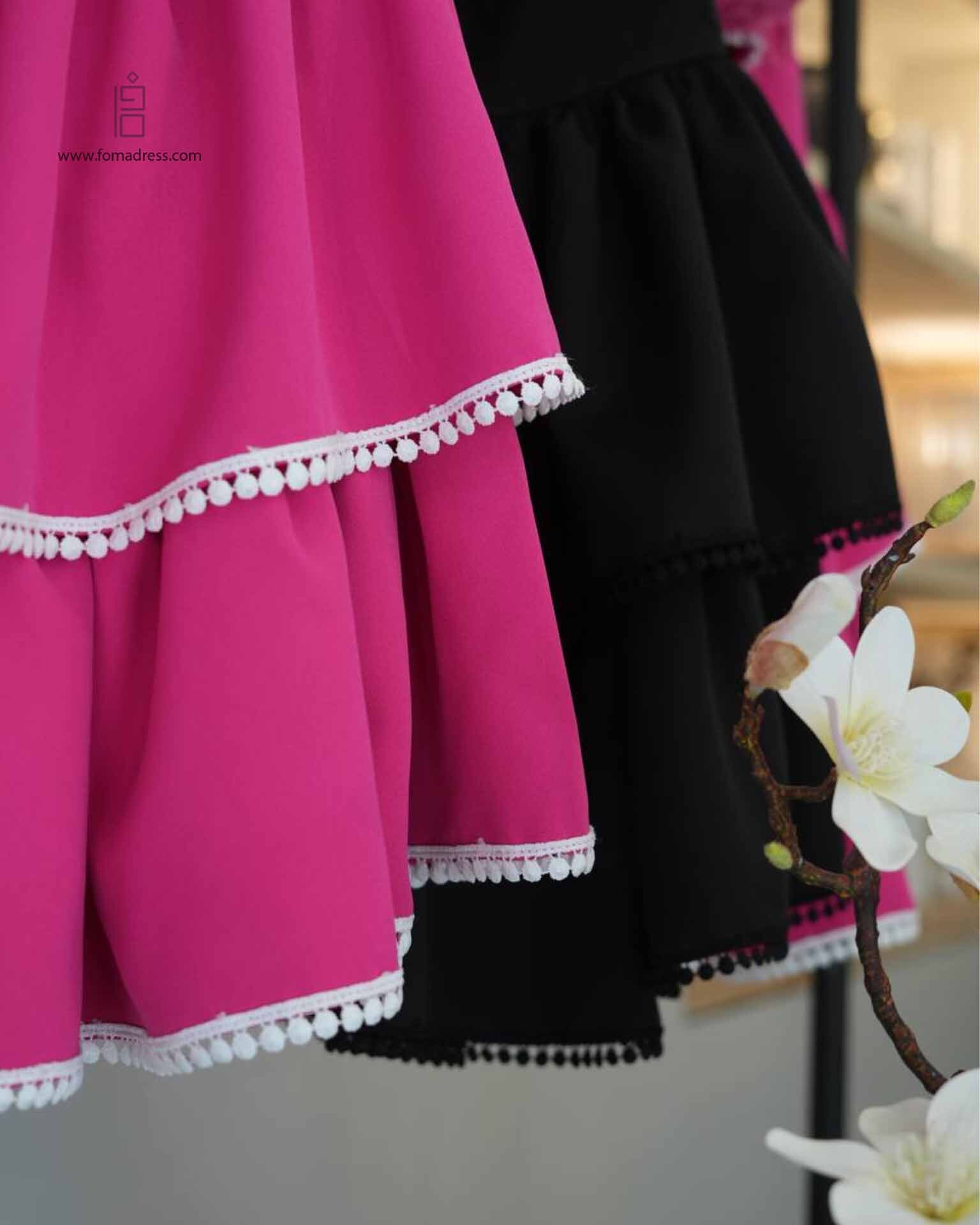 جنس پارچه پیراهن دکلته عروسکی پینکی