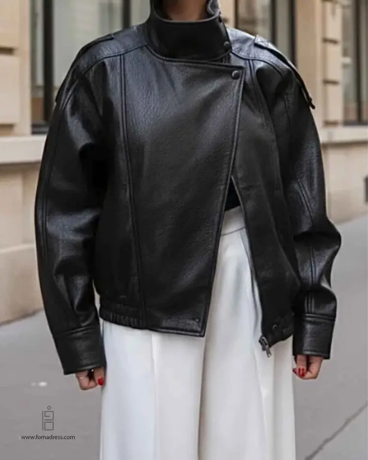 کت چرم زارا مشکی