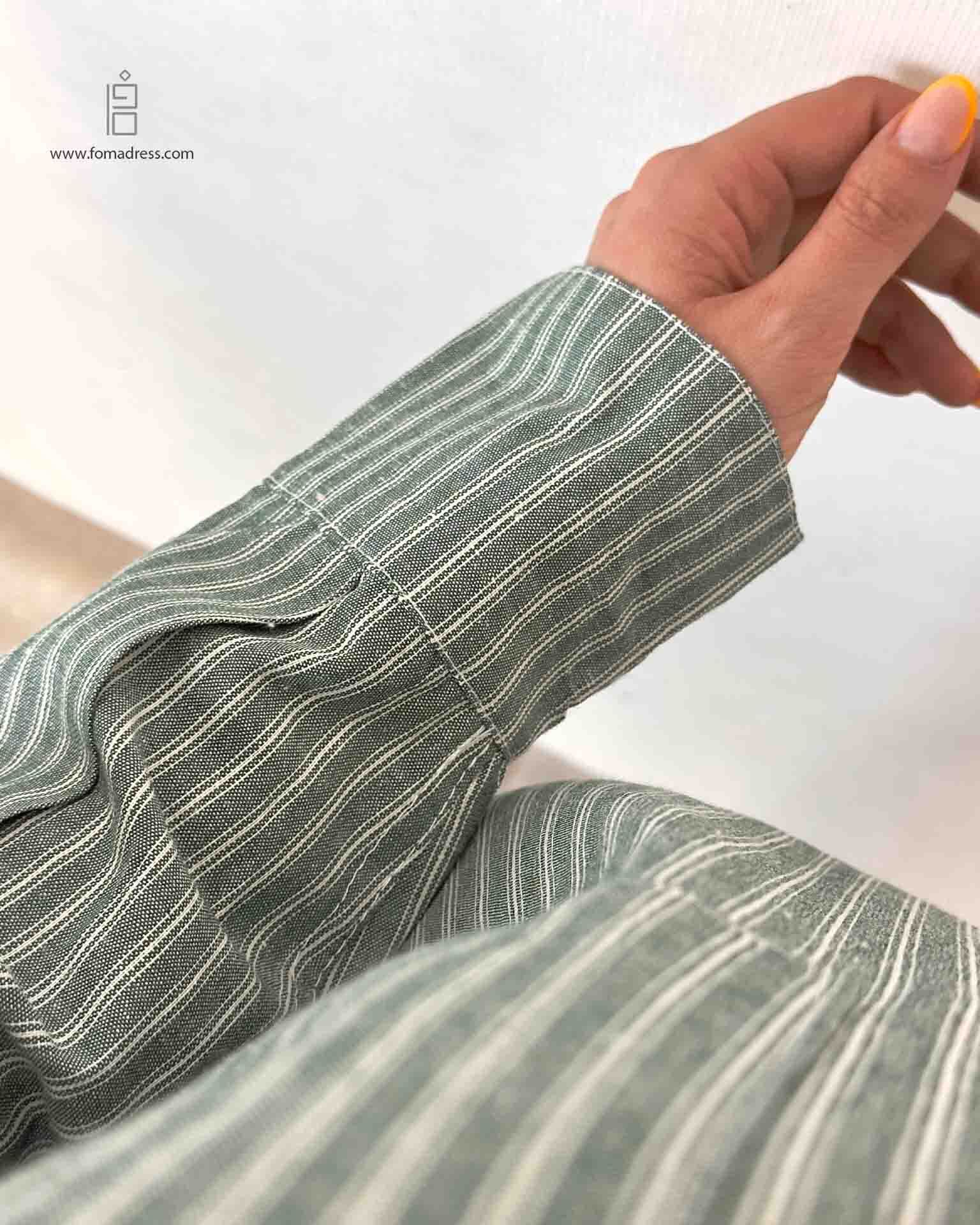  جنس پارچه شومیز راه راه سمن 